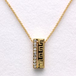 Crystal Golden Meander Pendant Gold Fashion Necklace