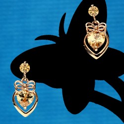 Love Heart Clear Crystal Rose Gold Earrings