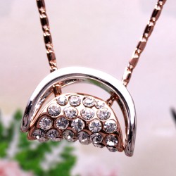 Handbag Wallet Pendant Rose Gold Necklace